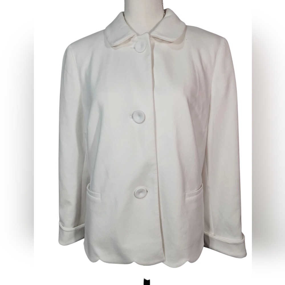 Talbots Elegant White Women's Jacket. M - Picture 2 of 11